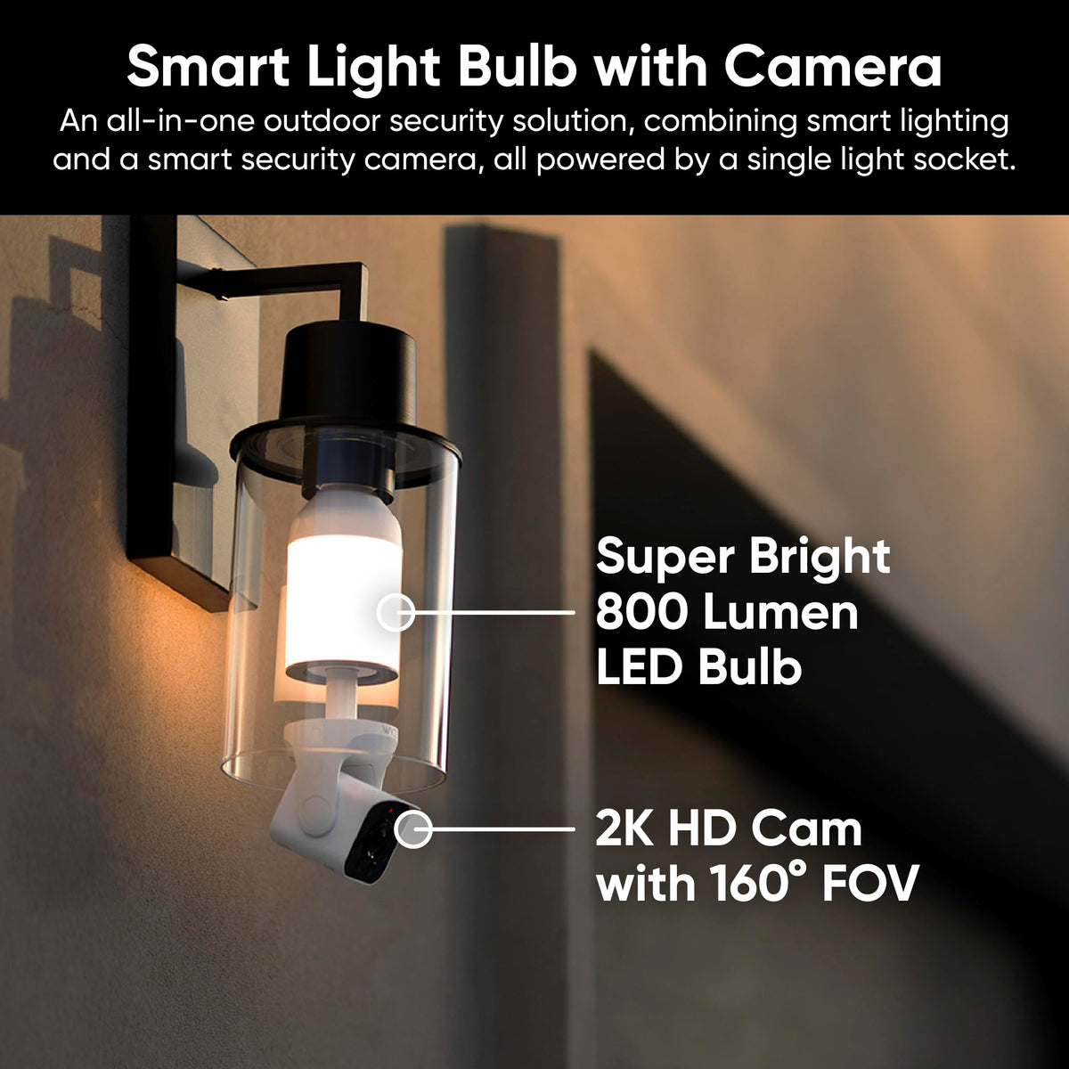 2K HD Smart Light Bulb Security Camera I3881