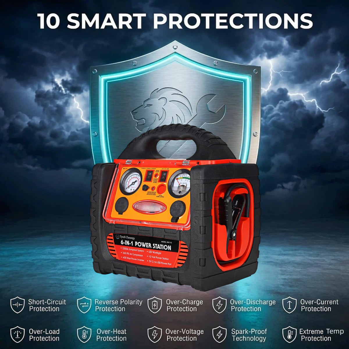 2200 Amp Car Jump Starter with Air Compressor P930