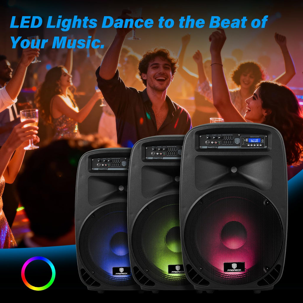 15-Inch 2-Way Powered PA Speaker System Combo Set X4953