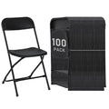 Black 100 Pack Plastic Folding Chairs with Steel Frame X579