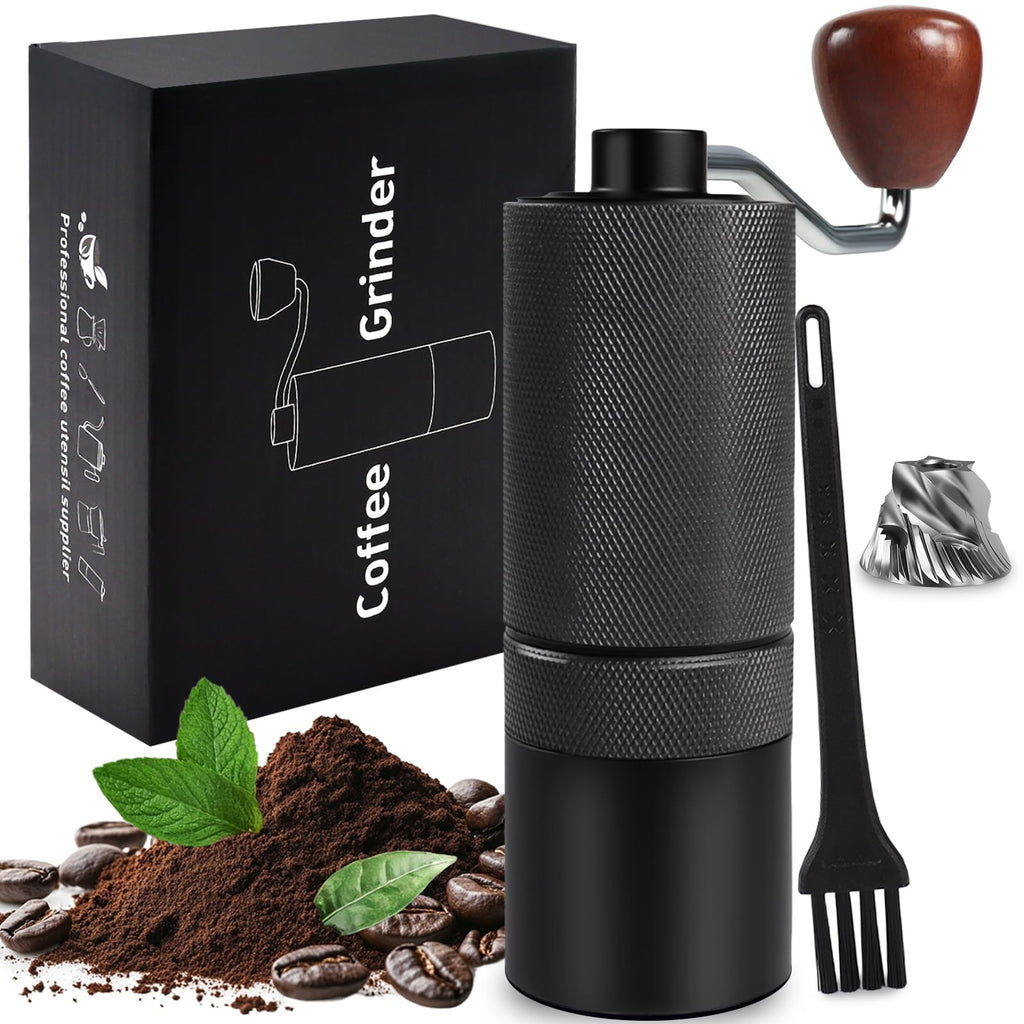 Manual Coffee Grinder Detachable Stainless Steel Conical Burr Black G877