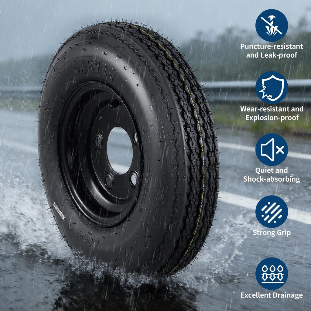2-Pack 4.80-12 Trailer Tires with 12" Rims D8371