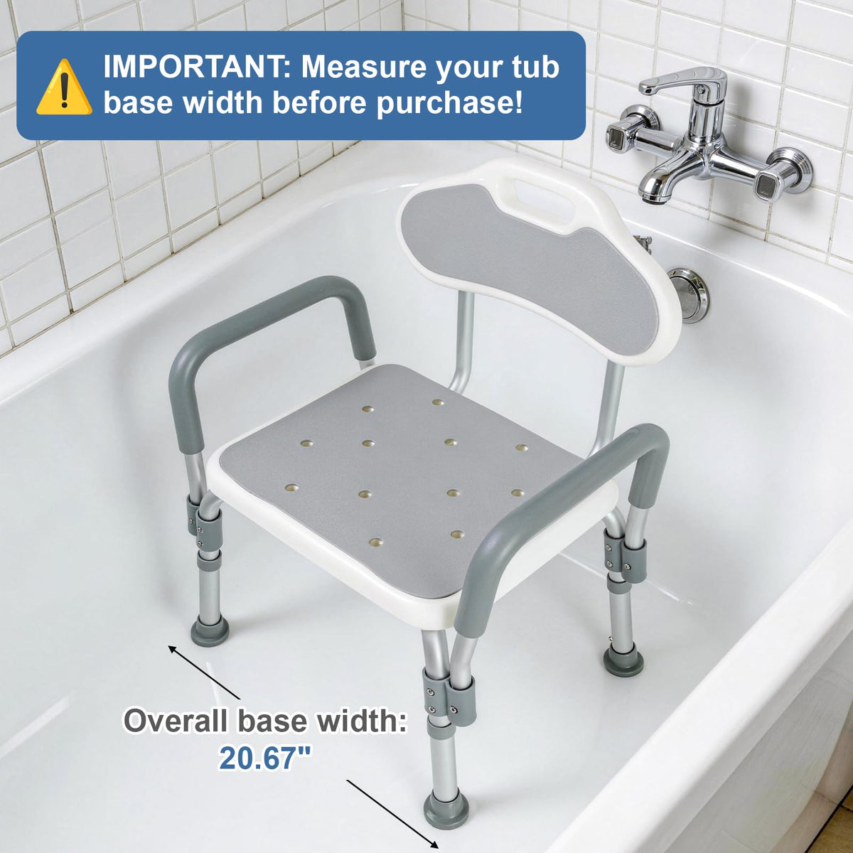 Shower Chair with Padded Armrests and Back N566197
