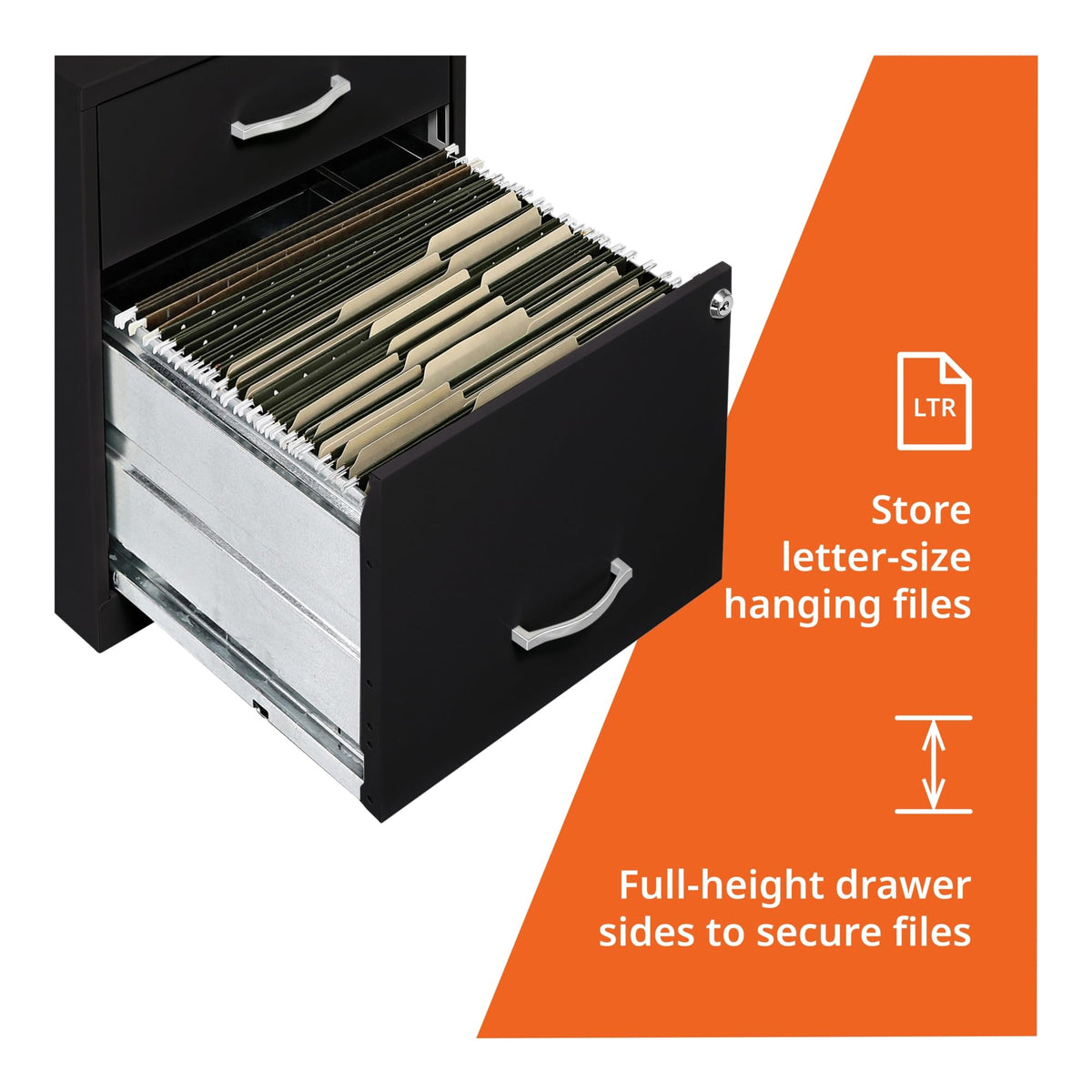 2 Drawer Locking Steel Filing Cabinet H450