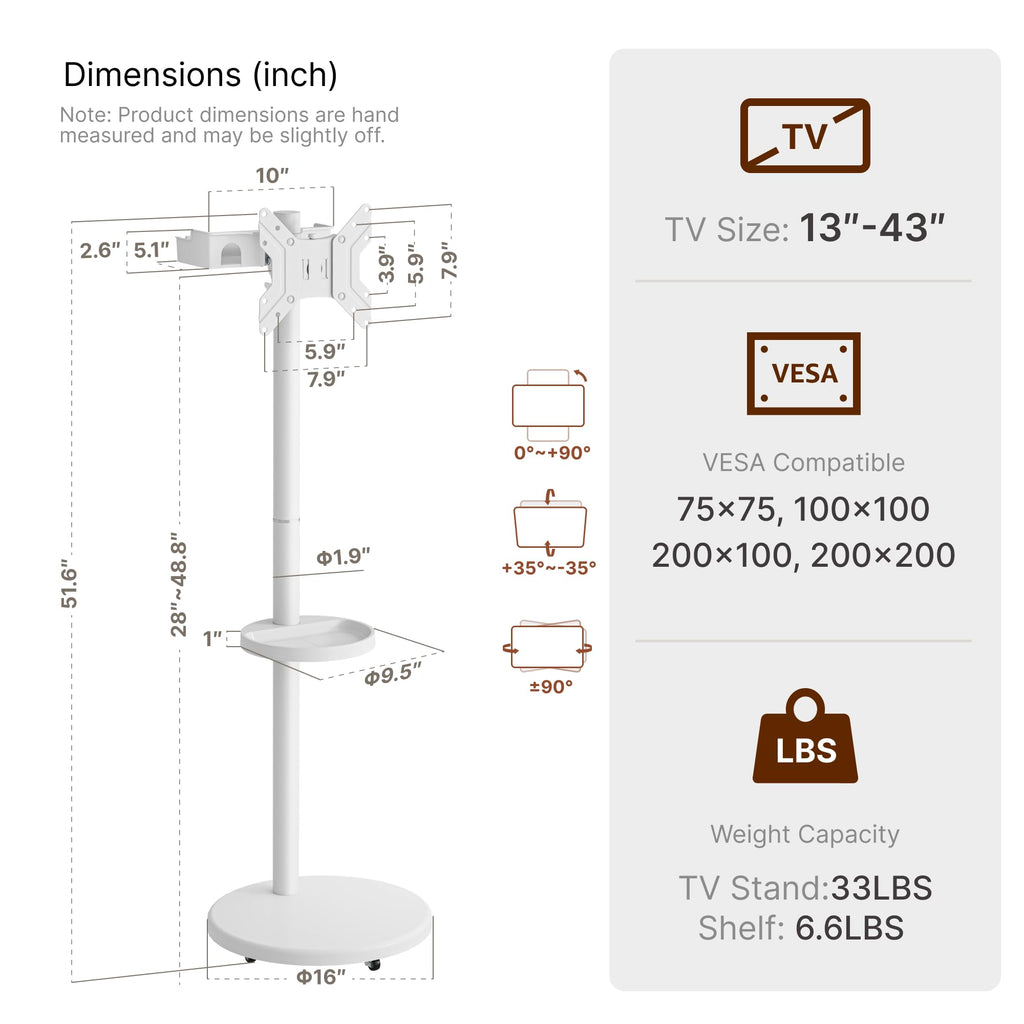 White Rolling TV Stand S411523