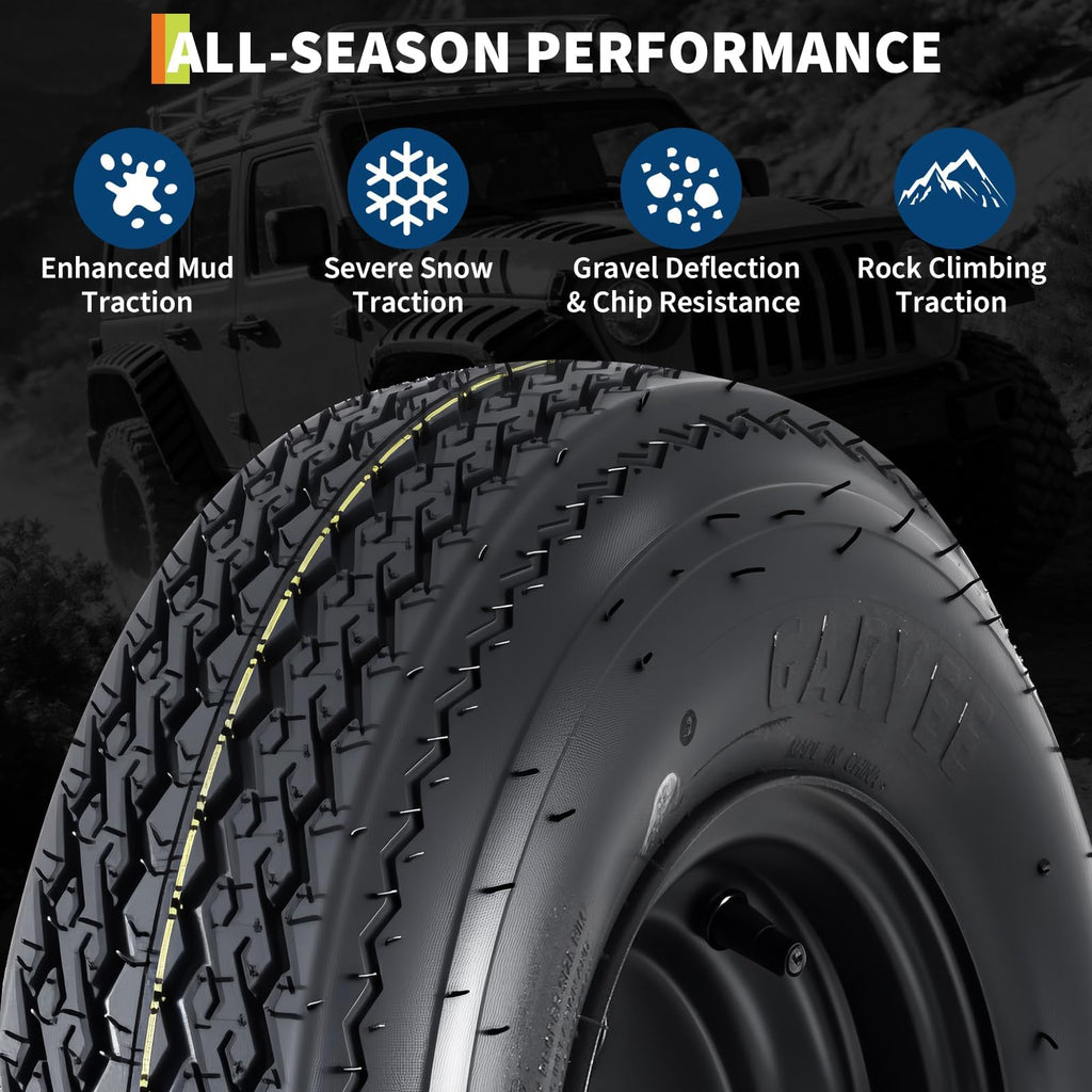 2-Pack 4.80-12 Trailer Tires with 12" Rims D8371