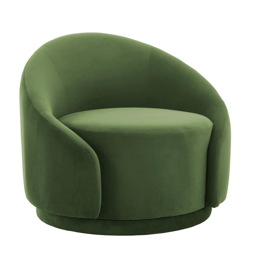 Green Velvet Swivel Barrel Chair Set of 2 A535