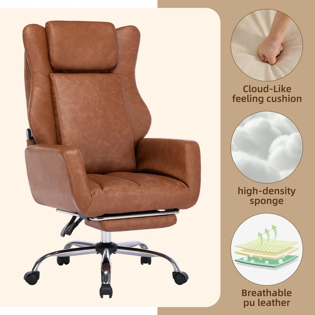 Brown Faux Leather Massage Office Chair K9890