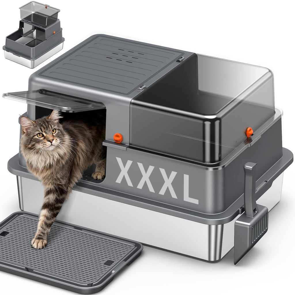 XXXL Stainless Steel Litter Box with Lid M60981