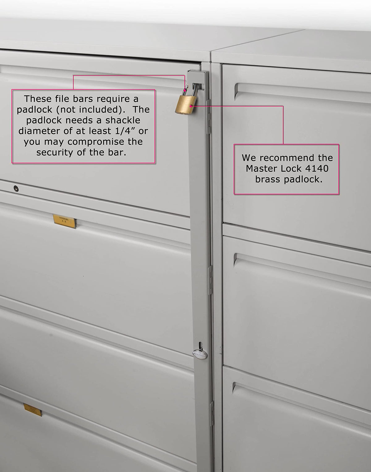 Locking Bar 4 Drawer File Cabinet A644