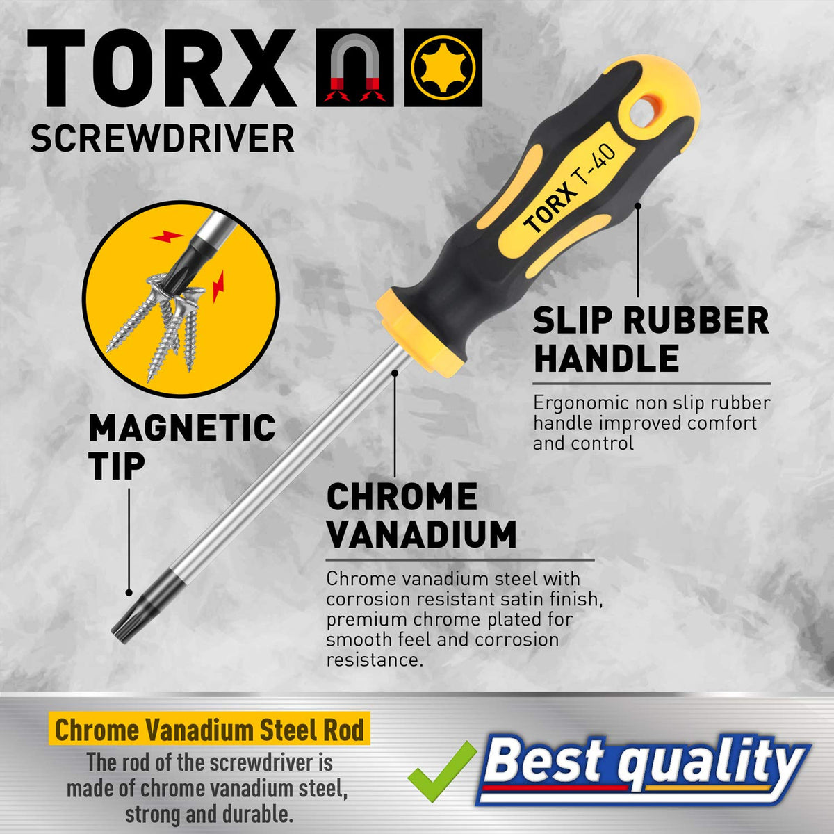 12-Piece Magnetic Torx Screwdrivers Set T5 - T40 A55570