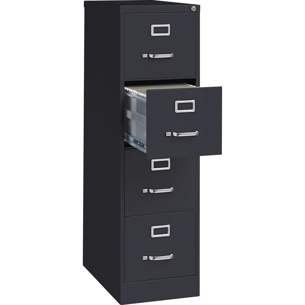 4 Drawer Vertical File with Lock, Black V6212
