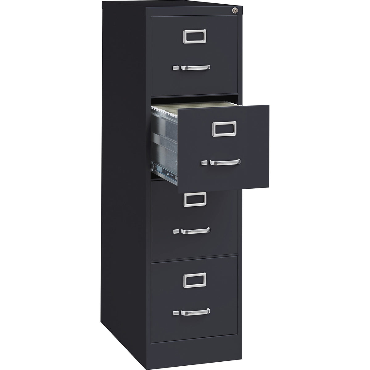 4 Drawer Vertical File with Lock, Black V6212