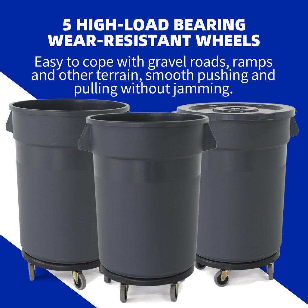 32 Gallon Grey Outdoor Trash Can with Lid and Wheels V331
