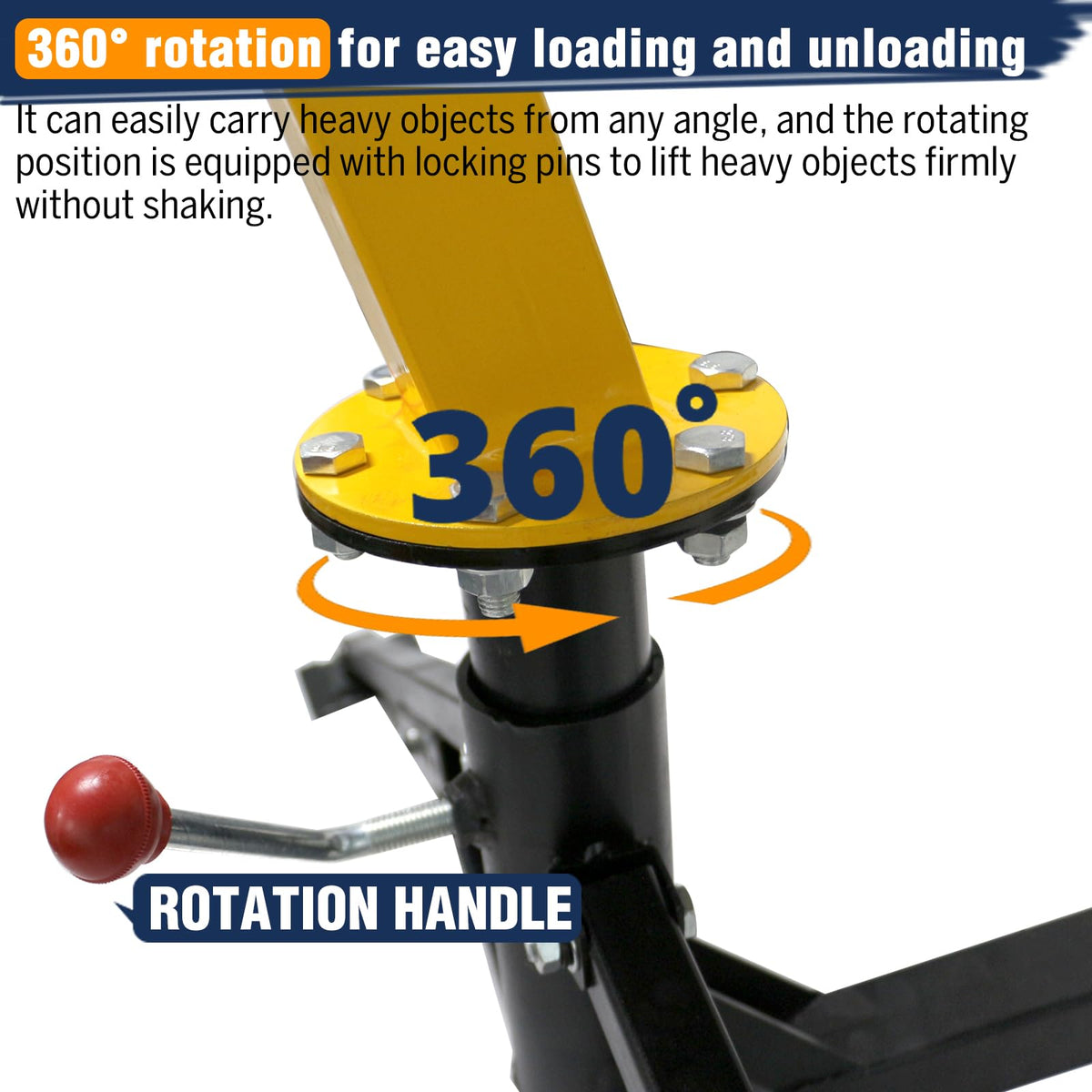 1000lb Capacity Hydraulic 360° Swivel Truck Crane S8638