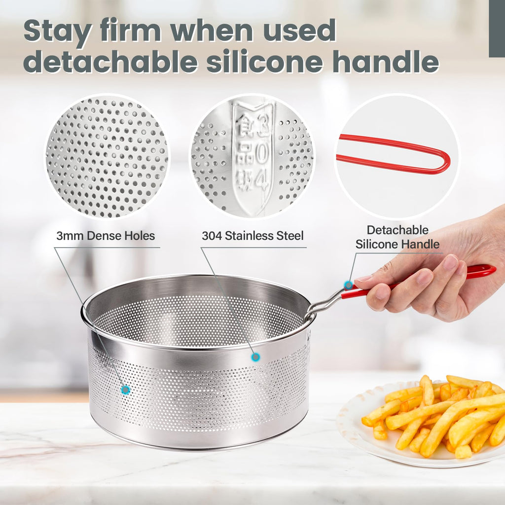 7.8 inches 304 Stainless Steel Deep Fryer Basket I74058