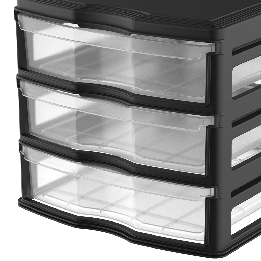 3 Pack 3 Drawer White Stackable Storage Organizer E392
