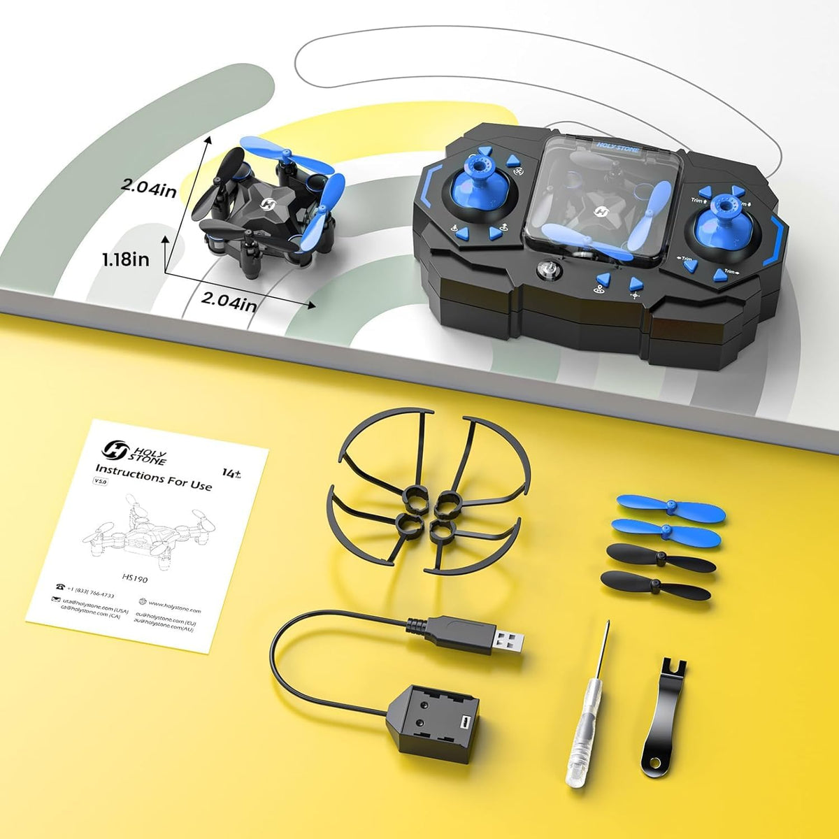 Foldable Mini Drone Blue D32655