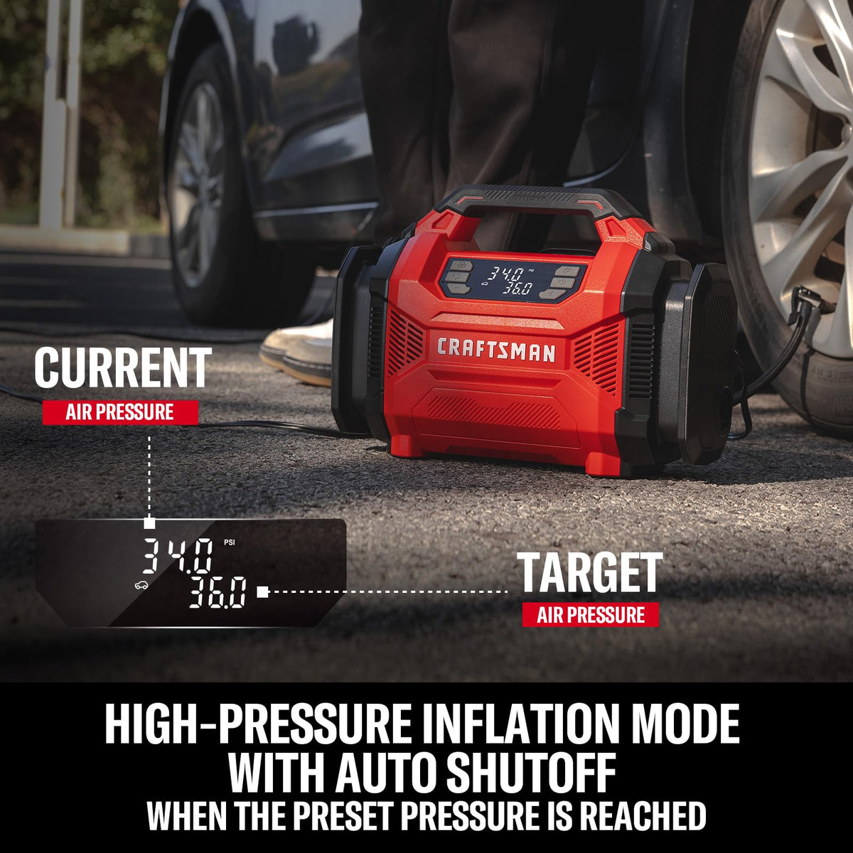 Dual Power Tire Inflator with Digital Gauge F12446