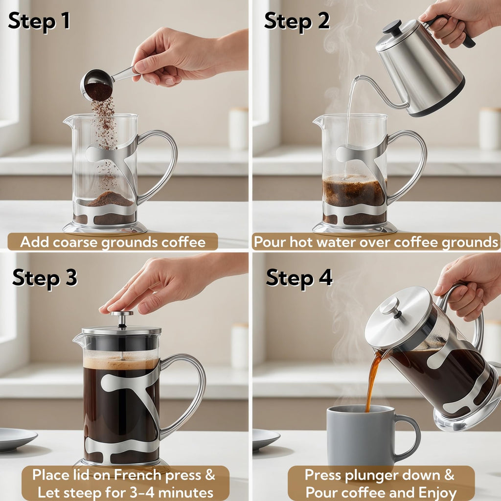 Stainless Steel French Press Coffee Maker 1L M77069