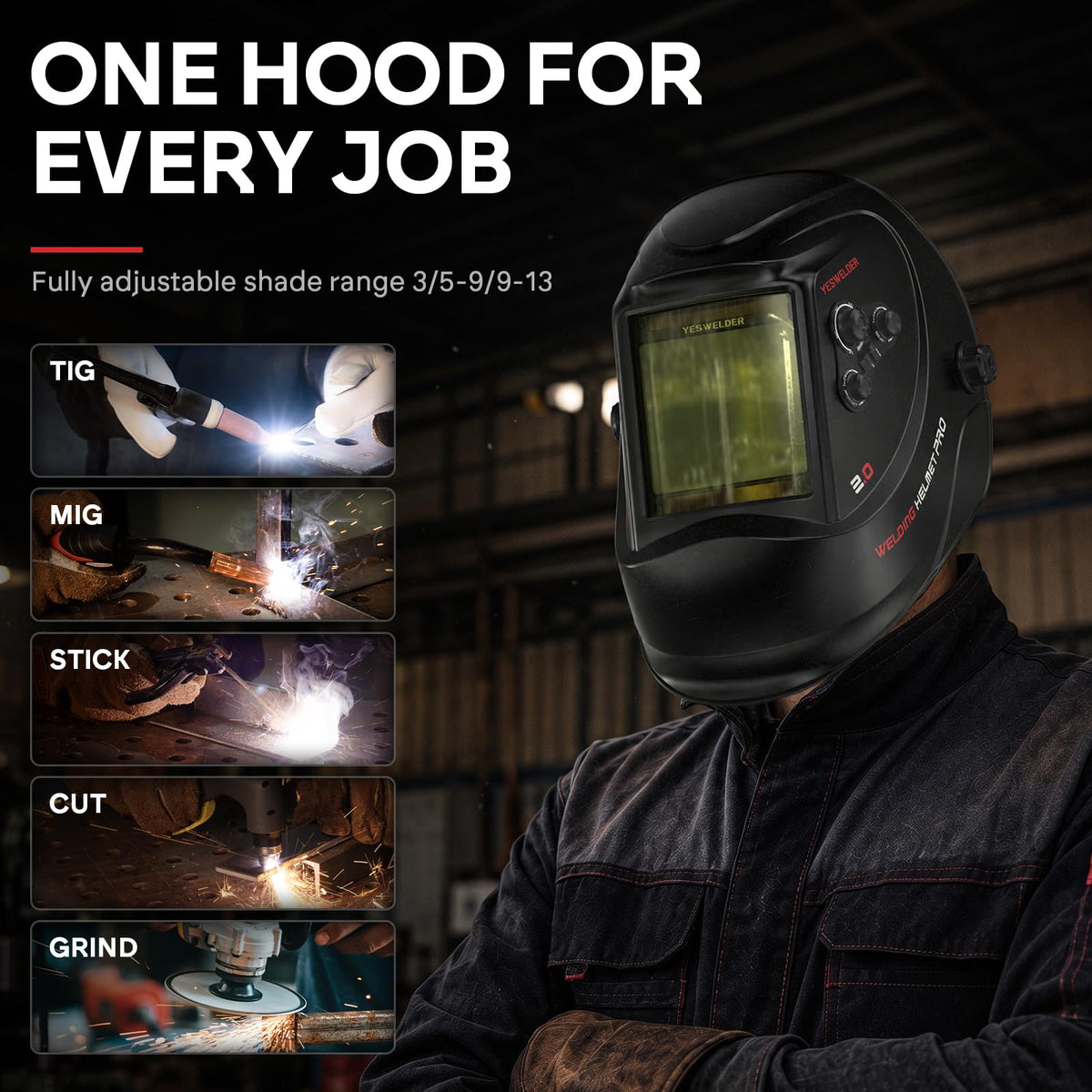 Auto Darkening Welding Helmet Large View H747921