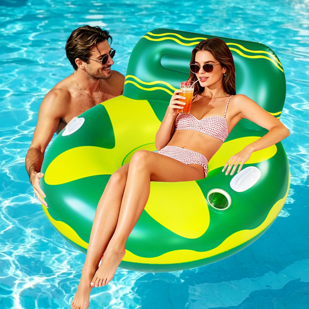 Pool Lounger Float with Cup Holder P89512