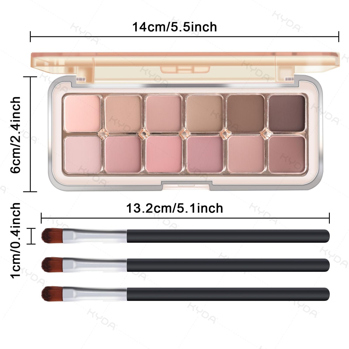 12 Color Grey Pink Eyeshadow Palette with Brush S326287