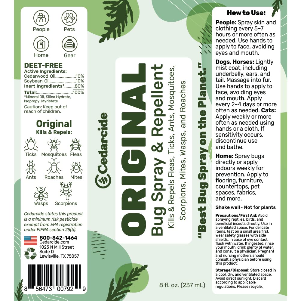 Natural Cedar Oil Bug Spray D481206