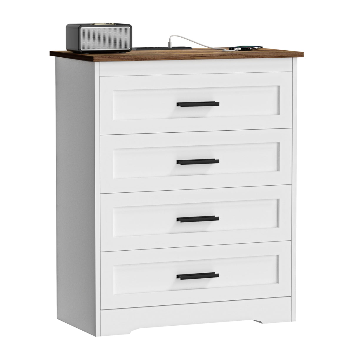 White 4 Drawer Dresser T1089
