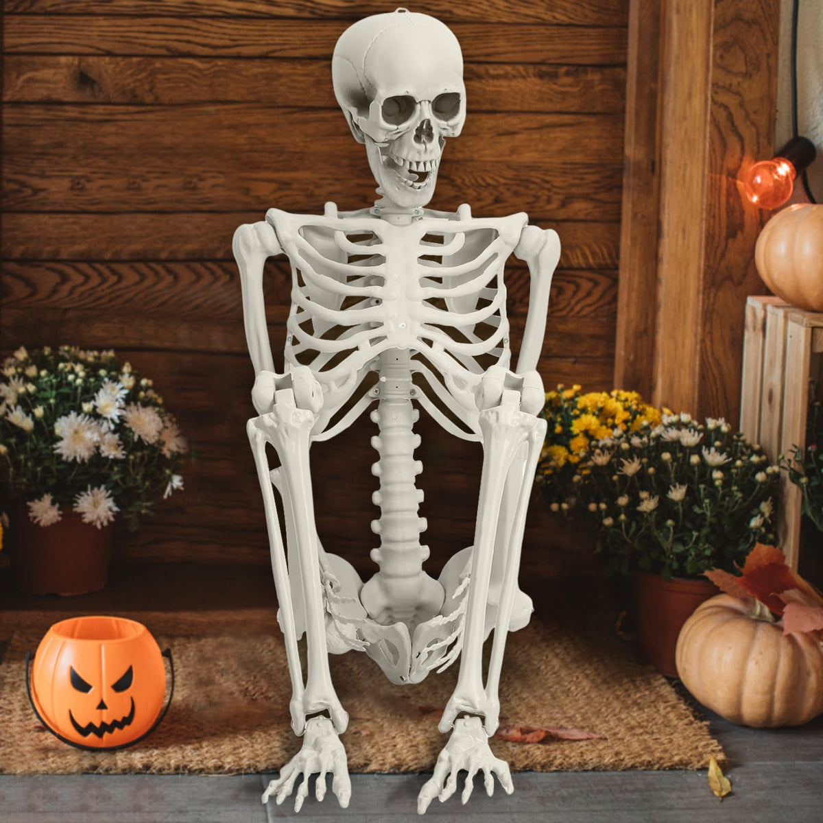 5.4FT Halloween Skeleton with Movable Joints W931135
