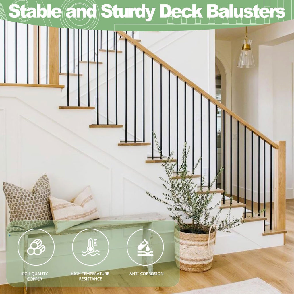 100 Pack 26" Black Aluminum Deck Balusters H97148