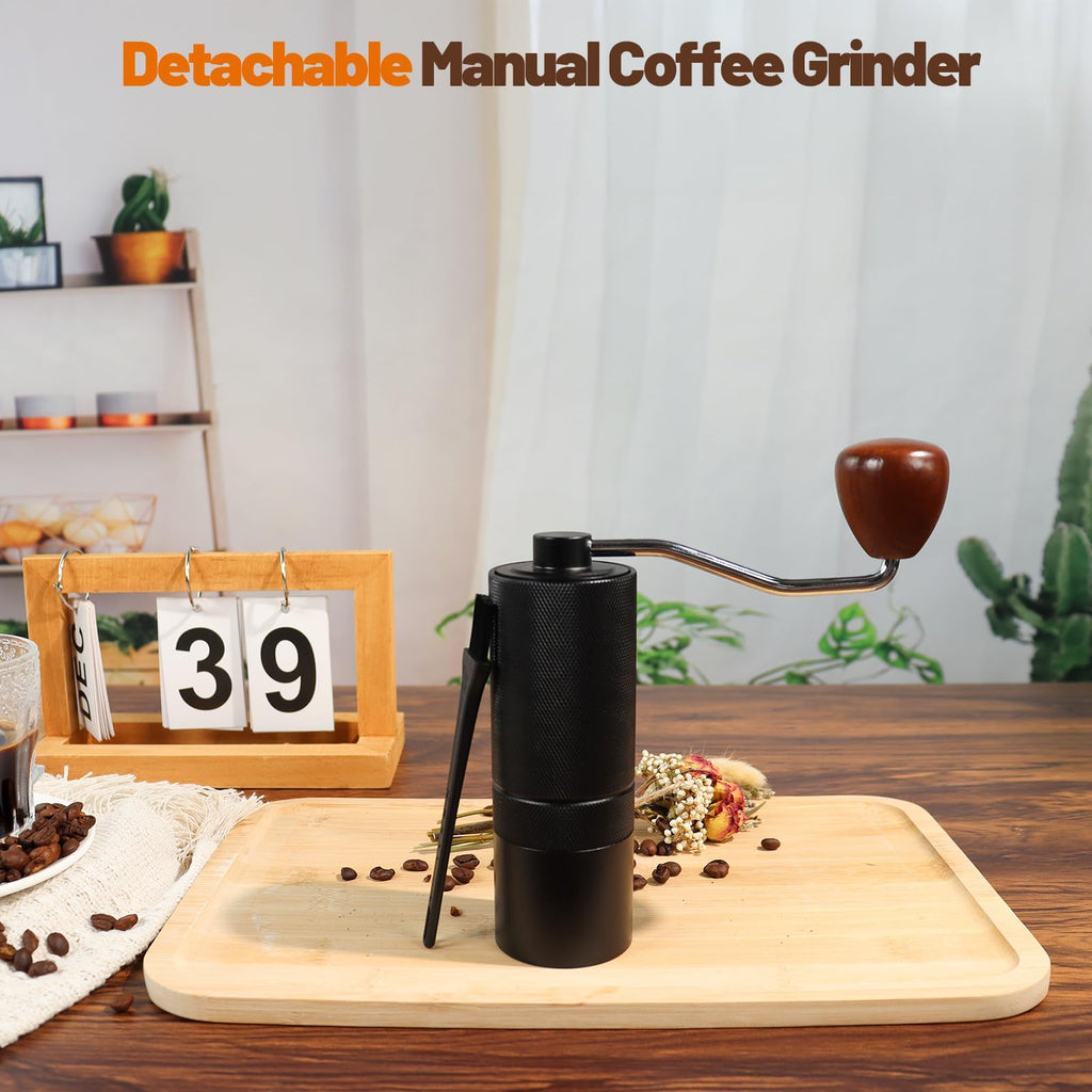 Manual Coffee Grinder Detachable Stainless Steel Conical Burr Black G877