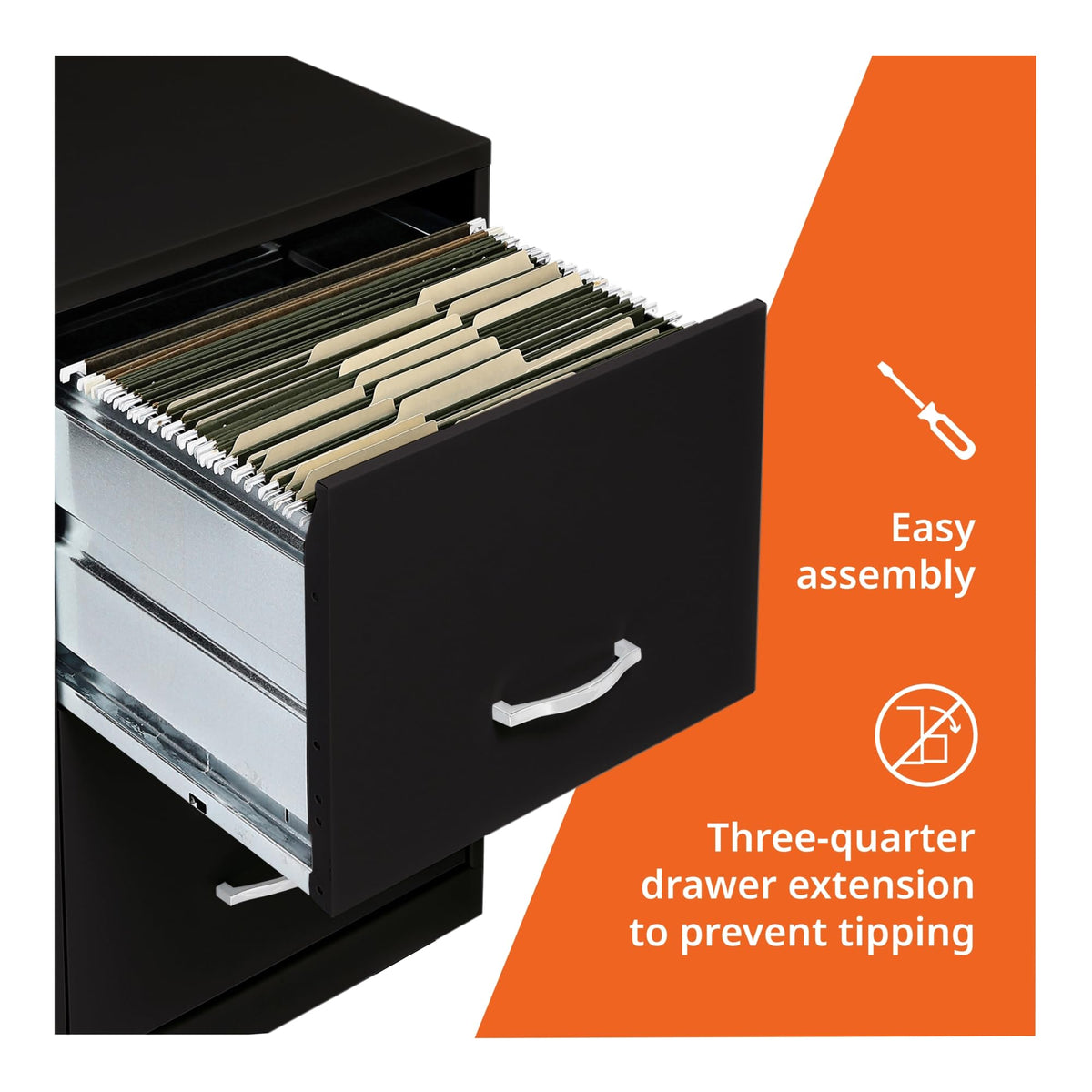 2 Drawer Locking Steel Filing Cabinet H450