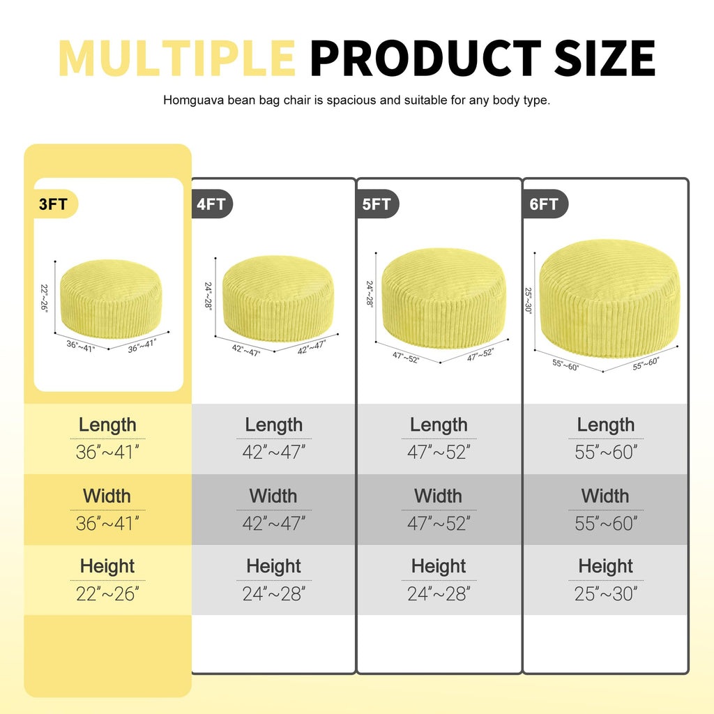 3 FT Large Bean Bag Chair O4704