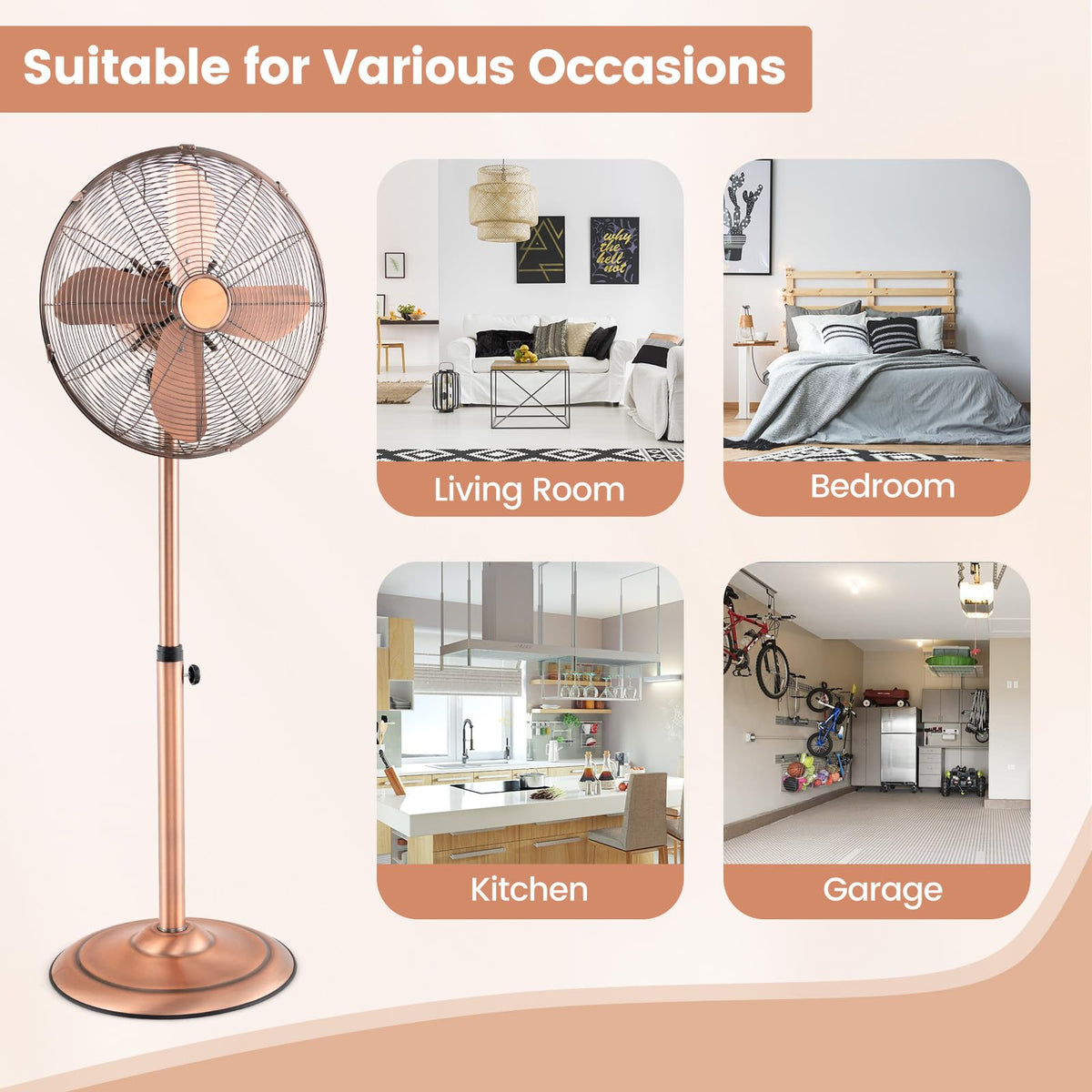16 Inch Oscillating Pedestal Fan L25600