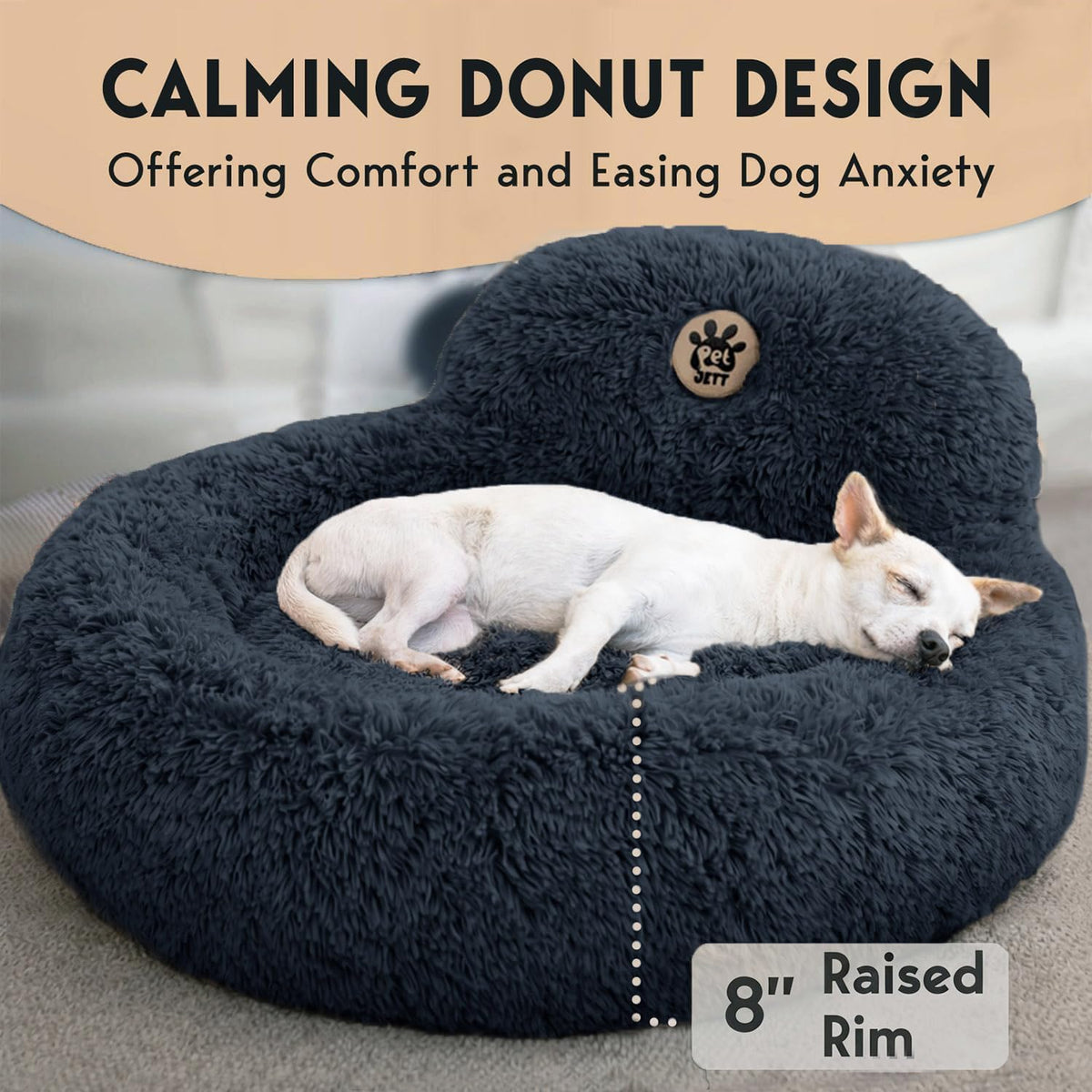 Medium Size Washable Anti-Slip Fluffy Plush Round Dog Bed O1229