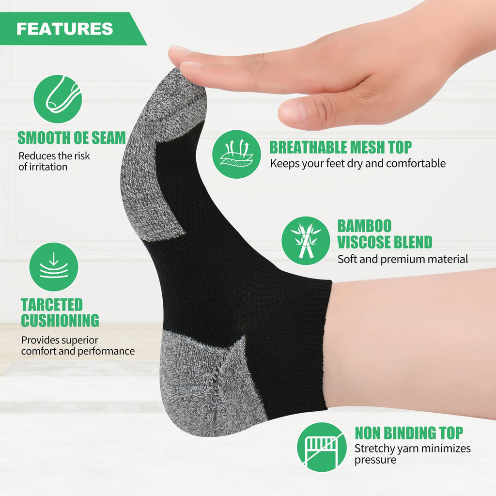 6 Pairs Low Cut Diabetic Socks T501436