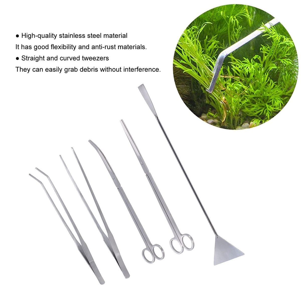 5 in 1 Stainless Steel Aquarium Cleaning Tool Kit S54580