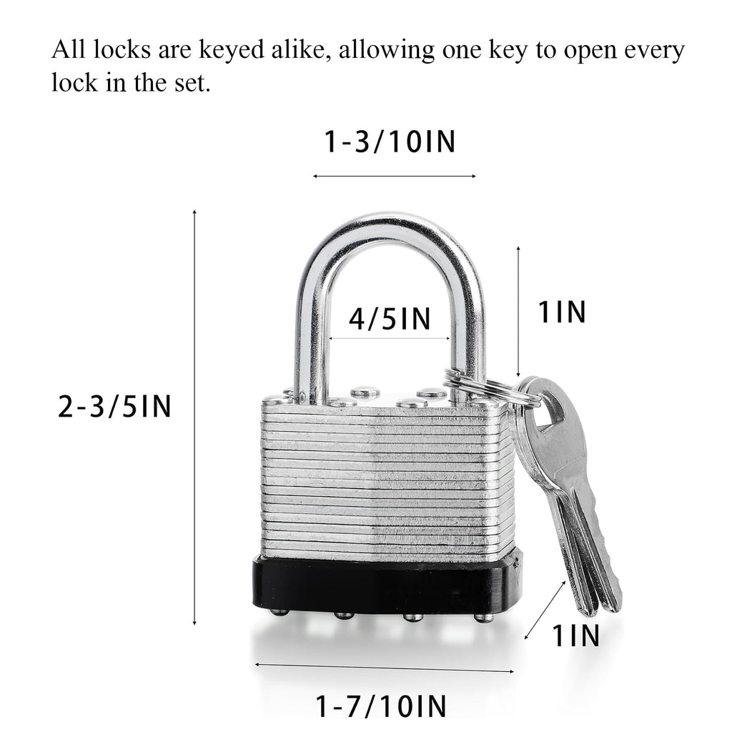 4 Pack Keyed Alike Pad Locks F5474