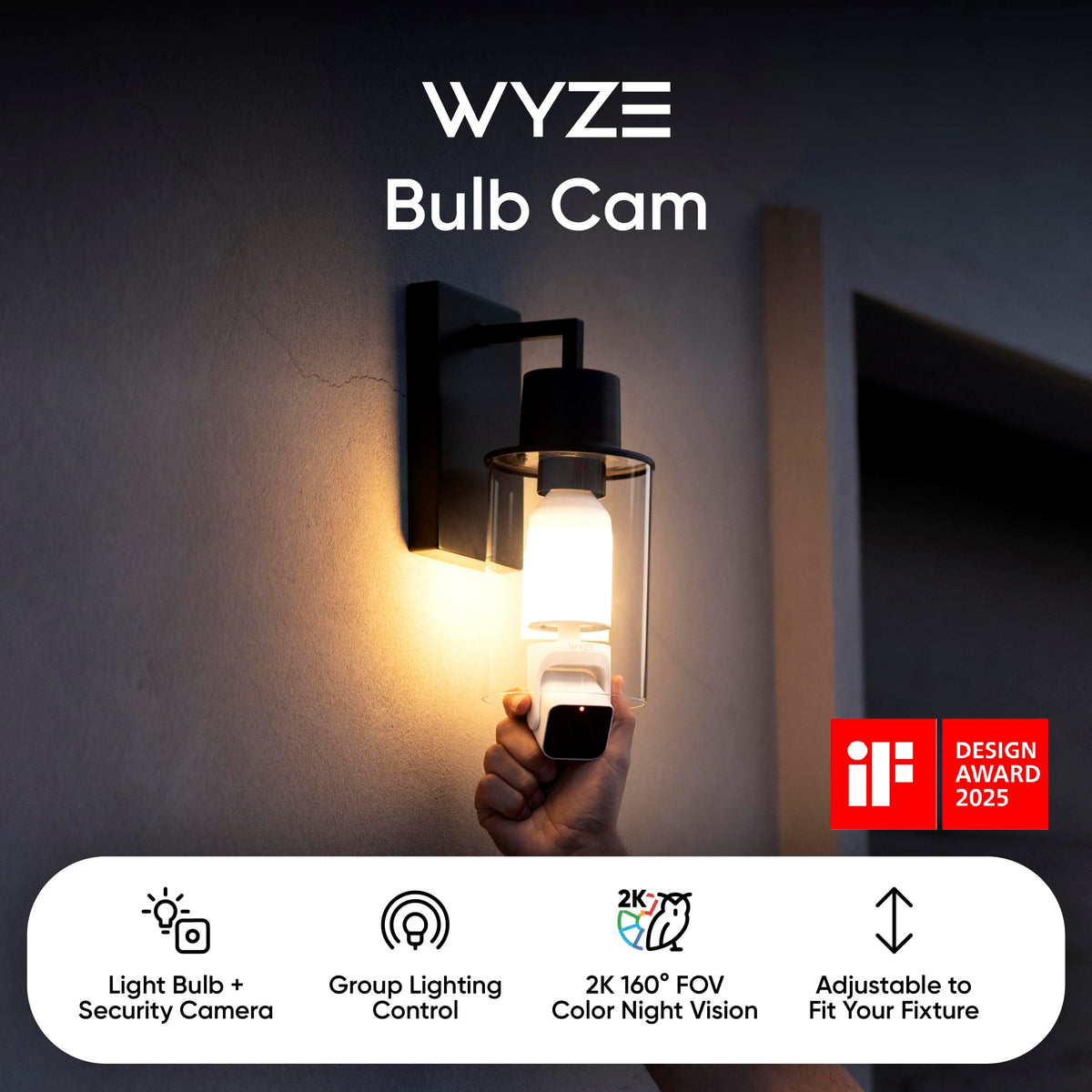 2K HD Smart Light Bulb Security Camera I3881