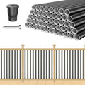 100 Pack 26" Black Aluminum Deck Balusters H97148