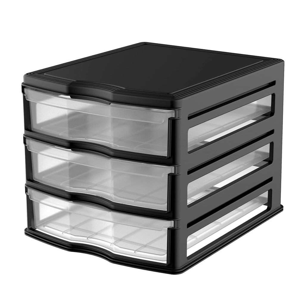 3 Pack 3 Drawer White Stackable Storage Organizer E392