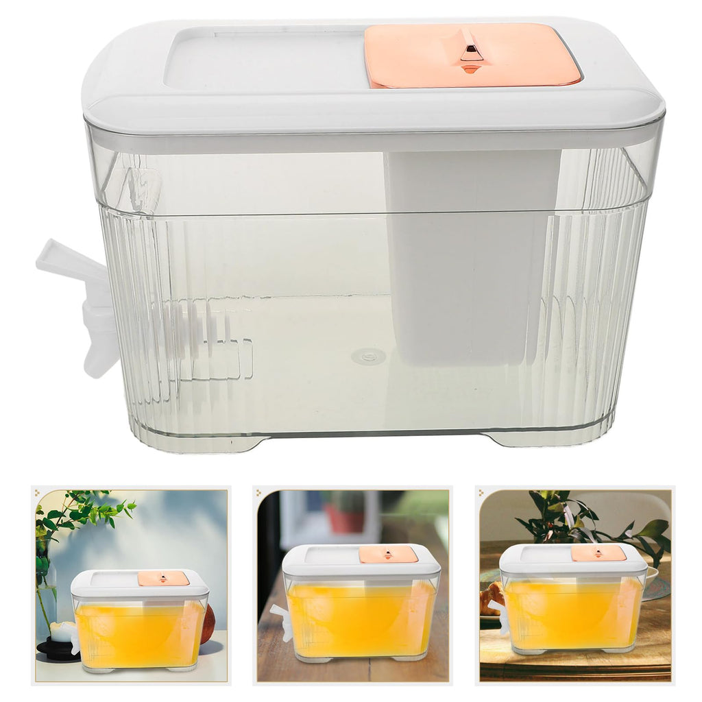 Cold Water Jug with Faucet 3.5l White Beverage Dispenser K68718