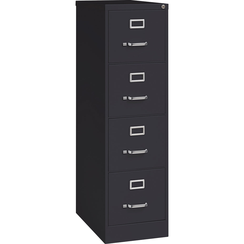 4 Drawer Vertical File with Lock, Black V6212
