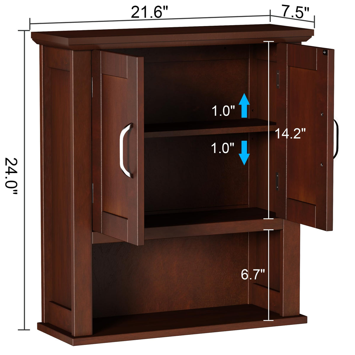 Wood Bathroom Wall Cabinet with Door Y3500