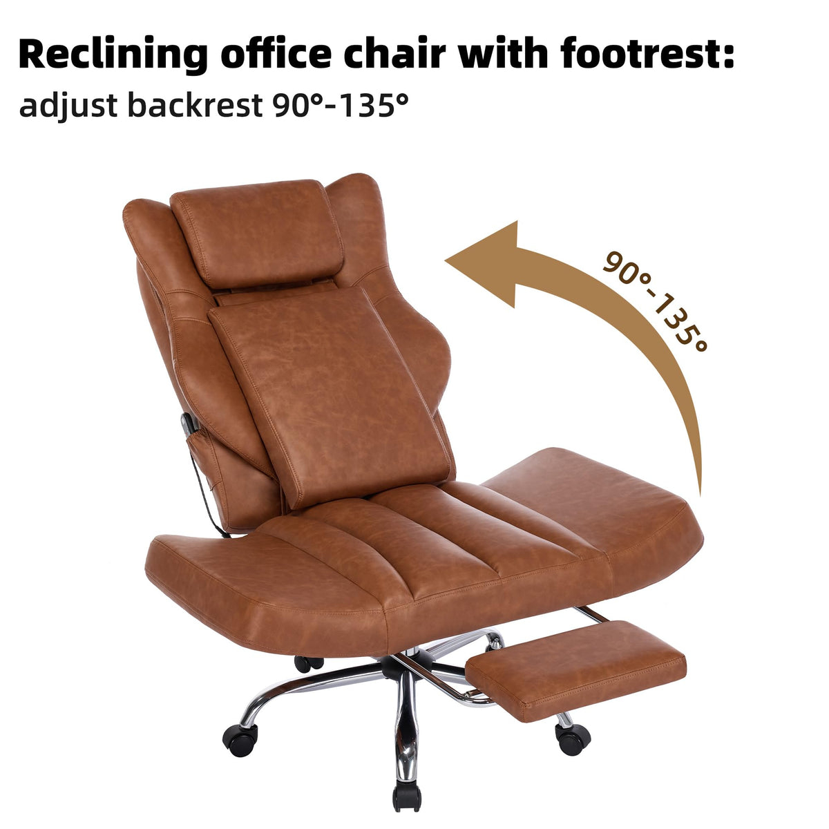 Brown Faux Leather Massage Office Chair K9890