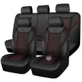 3D Foam Mesh Faux Leather Car Seat Covers Full Set, Black and Red O146950