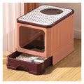 Foldable Cat Litter Box with Lid and Scoop Z5137