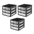 3 Pack 3 Drawer White Stackable Storage Organizer E392