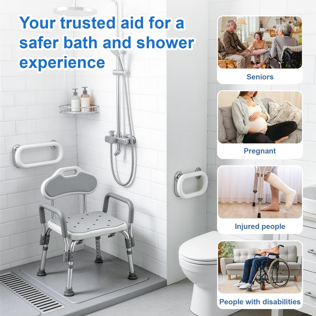 Shower Chair with Padded Armrests and Back N566197